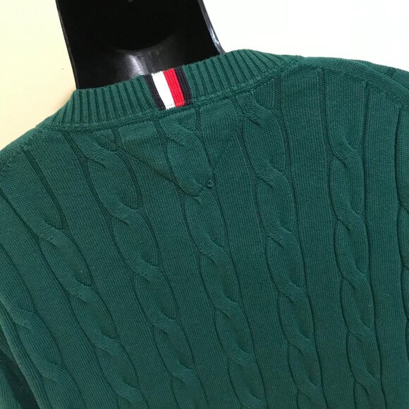 Men's Tommy Hilfiger Flag Logo Cable Knit Sweater-Size 2XL - Picture 13 of 15
